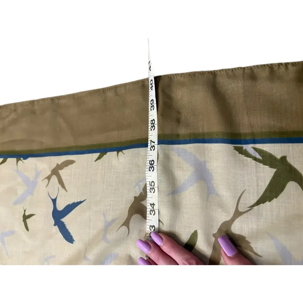 Anthropologie‎ Michael Stars Sparrow Print Retro Scarf Wrap Novelty Twee Neutral